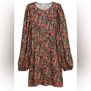 H&M Floral Printed Balloon Sleeve Dress - 4